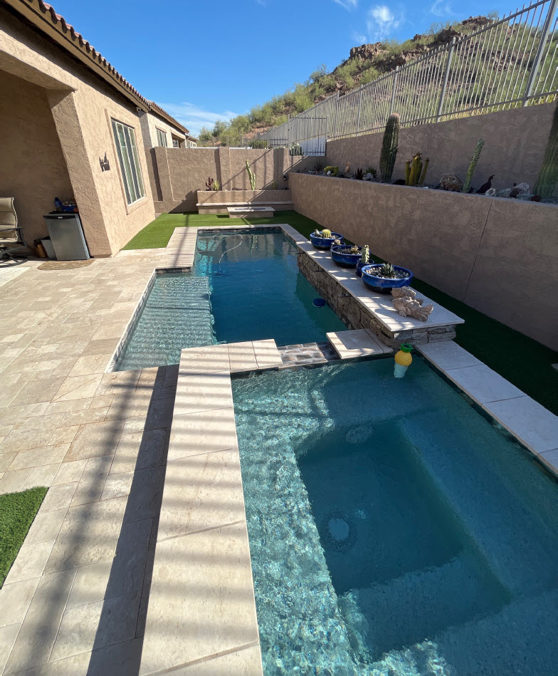 Pool servicing in Arizona desert